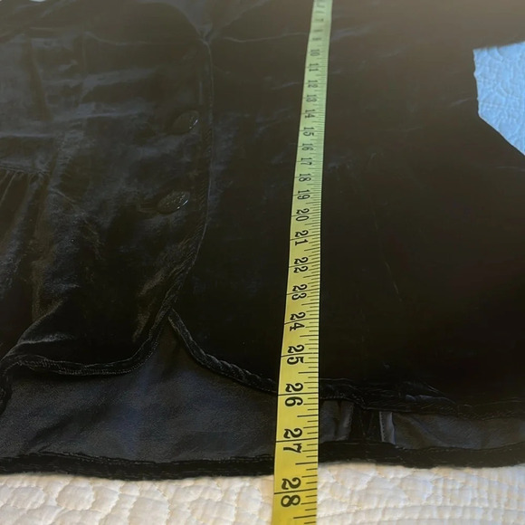 J Jill Velvet Jacket Long Chiffon Shawl Collar Peplum Blazer Medium Black Artsy - Picture 15 of 17